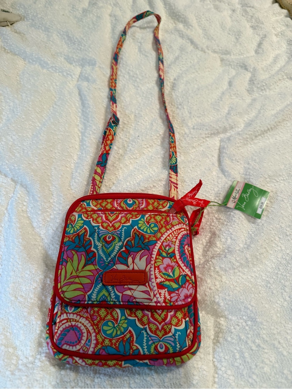 Vera Bradley Bright Floral Paisley Crossbody - Pink, Blue & Green